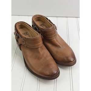Frye Harness Shootie Tan Leather Slip On Ankle Booties Women's‎ 6.5